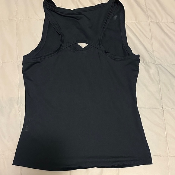 Nike Women's Black V-Neck Tank Top with Logo - Picture 2 of 3